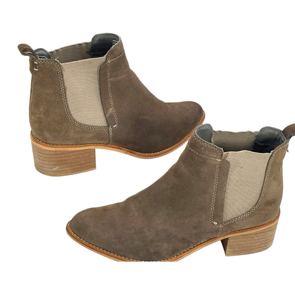 Crevo Maeva Taupe Suede Chelsea Ankle Boots Women’s Size 7.5